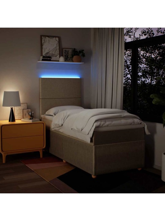 Box spring postel s matrací krémová 100 x 200 cm textil