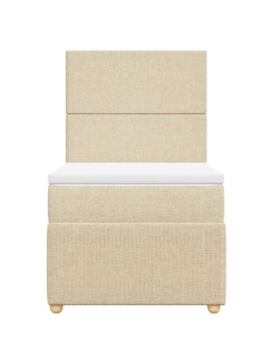 Box spring postel s matrací krémová 100 x 200 cm textil
