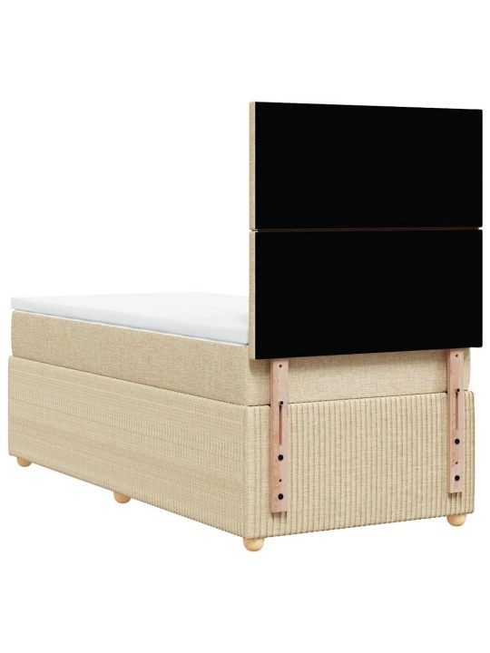 Box spring postel s matrací krémová 100 x 200 cm textil