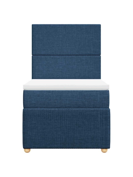 Box spring postel s matrací modrá 100 x 200 cm textil