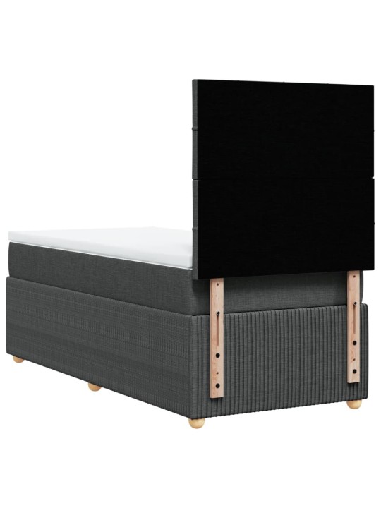 Box spring postel s matrací tmavě šedá 100 x 200 cm textil