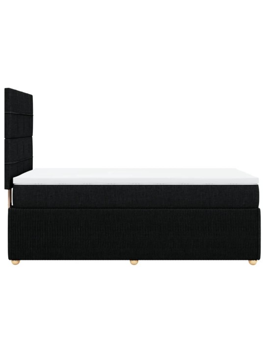 Box spring postel s matrací černá 100 x 200 cm textil