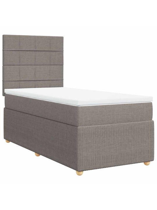 Box spring postel s matrací taupe 100 x 200 cm textil