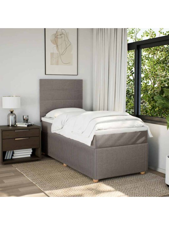 Box spring postel s matrací taupe 100 x 200 cm textil