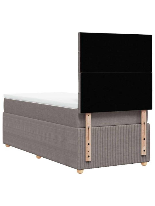 Box spring postel s matrací taupe 100 x 200 cm textil