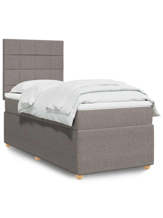 Box spring postel s matrací taupe 100 x 200 cm textil