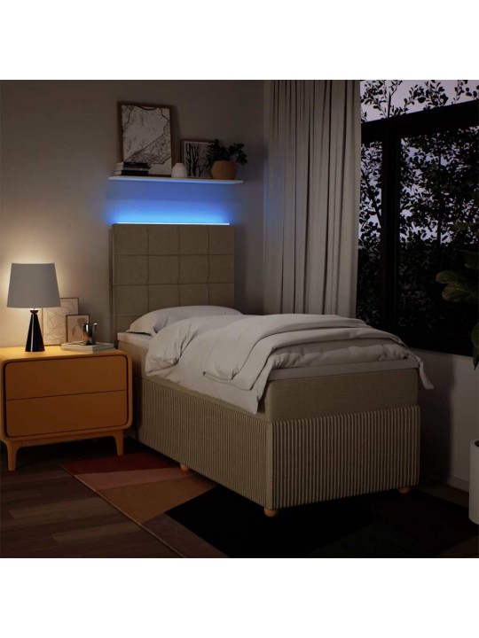 Box spring postel s matrací krémová 100 x 200 cm textil