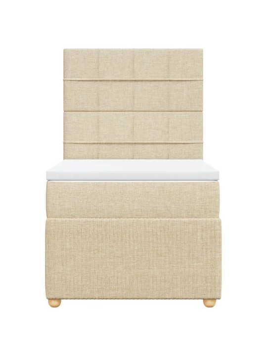 Box spring postel s matrací krémová 100 x 200 cm textil