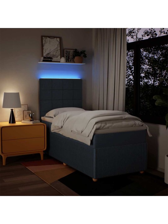Box spring postel s matrací modrá 100 x 200 cm textil