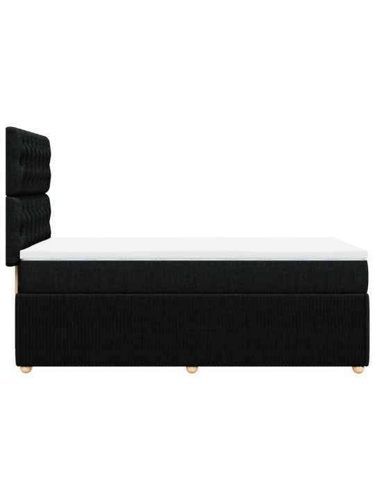 Box spring postel s matrací černá 100 x 200 cm textil