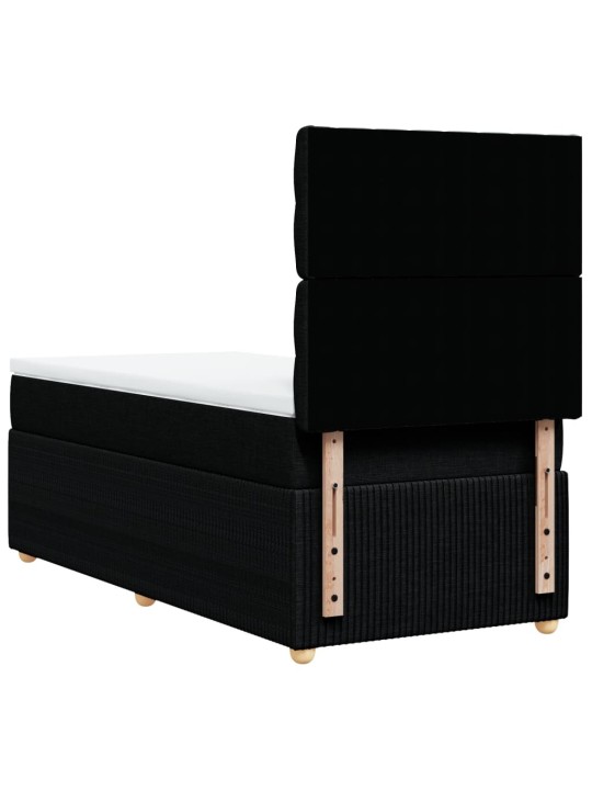 Box spring postel s matrací černá 100 x 200 cm textil
