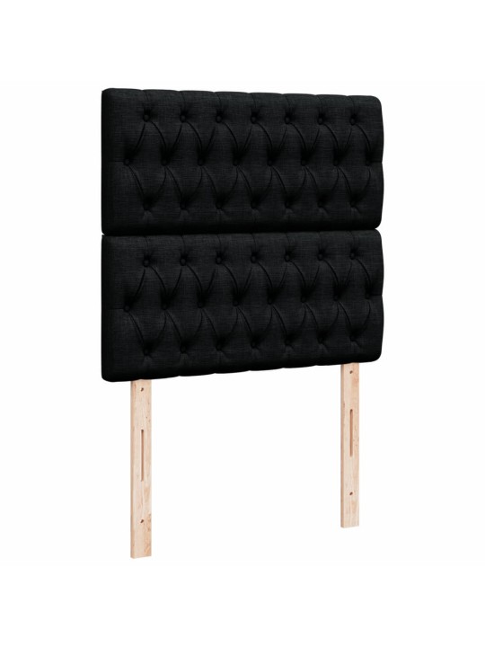 Box spring postel s matrací černá 100 x 200 cm textil