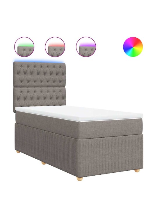 Box spring postel s matrací taupe 100 x 200 cm textil