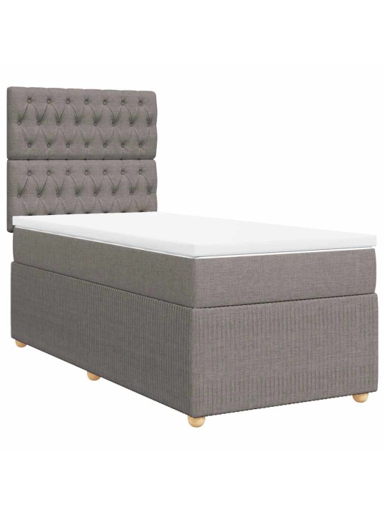 Box spring postel s matrací taupe 100 x 200 cm textil