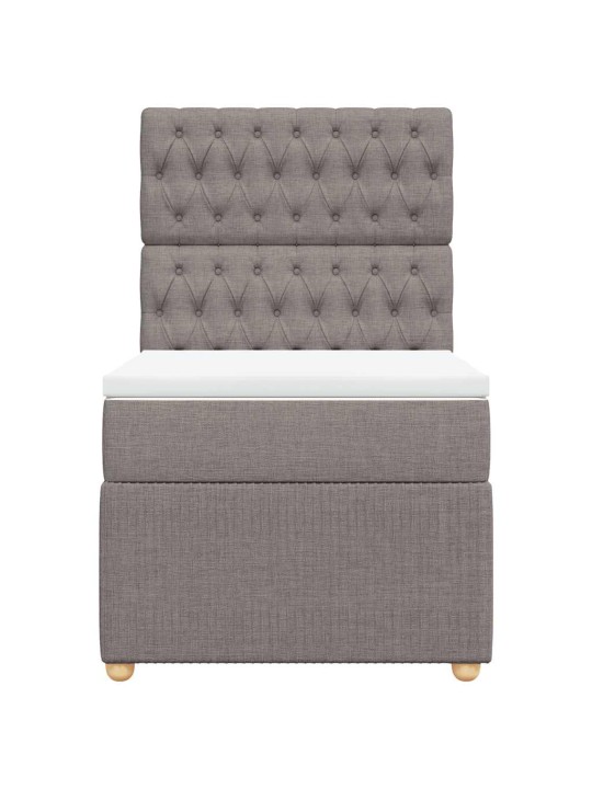 Box spring postel s matrací taupe 100 x 200 cm textil