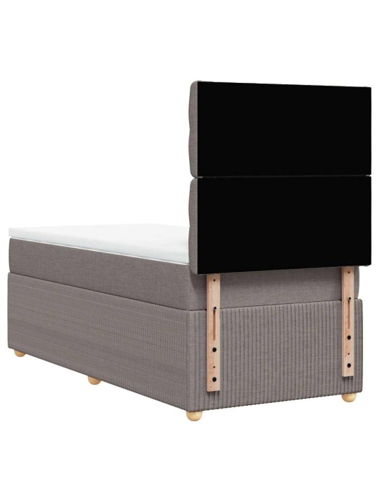 Box spring postel s matrací taupe 100 x 200 cm textil