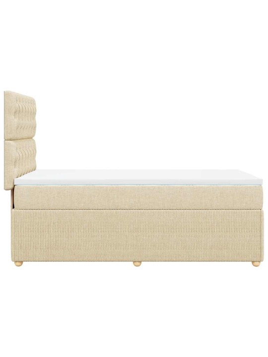 Box spring postel s matrací krémová 100 x 200 cm textil