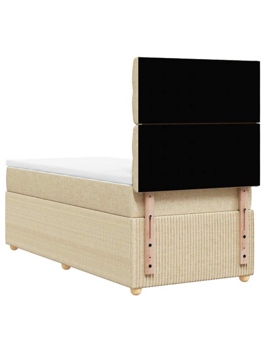 Box spring postel s matrací krémová 100 x 200 cm textil