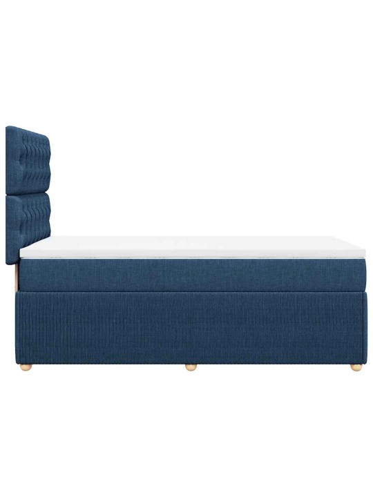 Box spring postel s matrací modrá 100 x 200 cm textil