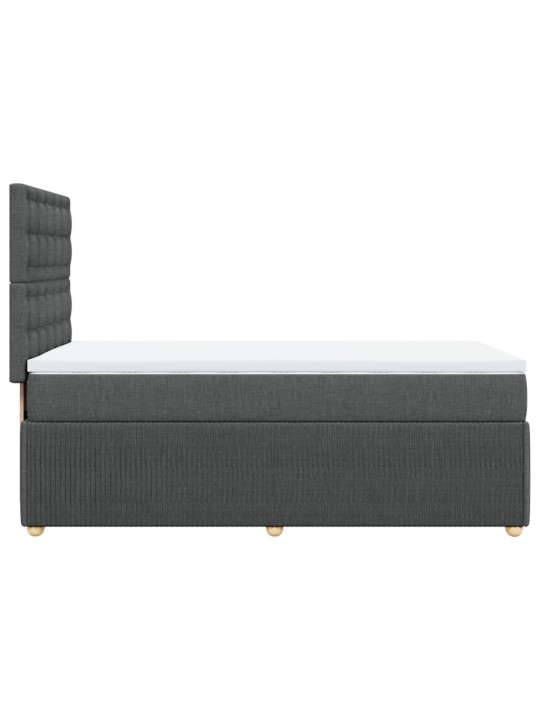 Box spring postel s matrací tmavě šedá 100 x 200 cm textil