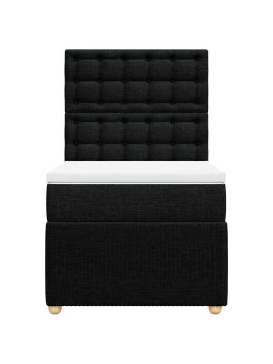 Box spring postel s matrací černá 100 x 200 cm textil
