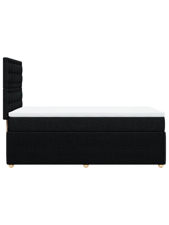 Box spring postel s matrací černá 100 x 200 cm textil
