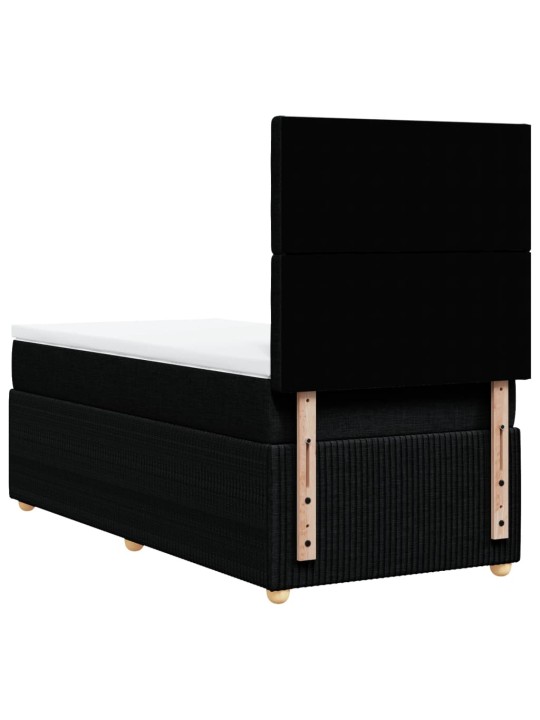Box spring postel s matrací černá 100 x 200 cm textil