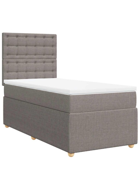 Box spring postel s matrací taupe 100 x 200 cm textil