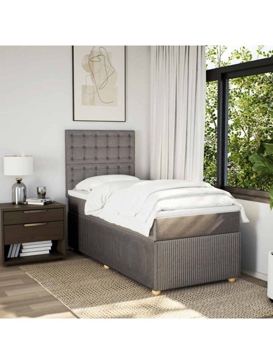 Box spring postel s matrací taupe 100 x 200 cm textil