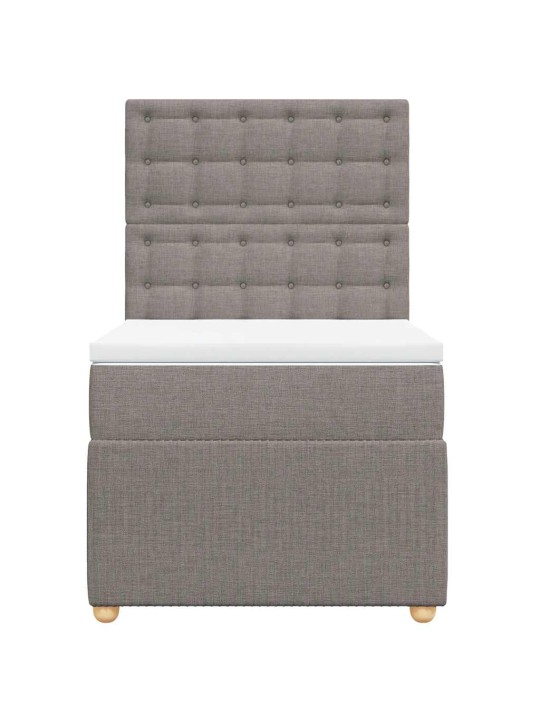 Box spring postel s matrací taupe 100 x 200 cm textil