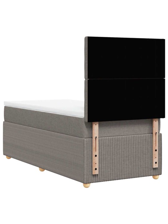 Box spring postel s matrací taupe 100 x 200 cm textil