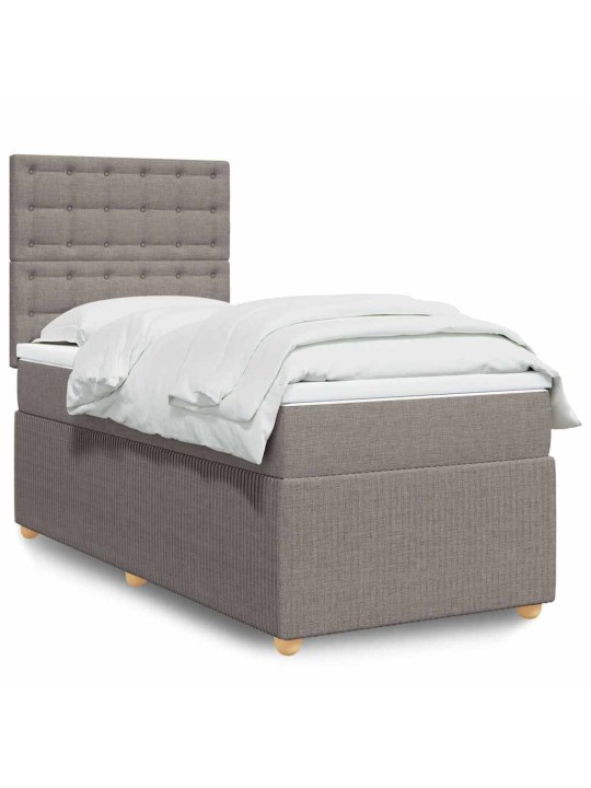 Box spring postel s matrací taupe 100 x 200 cm textil