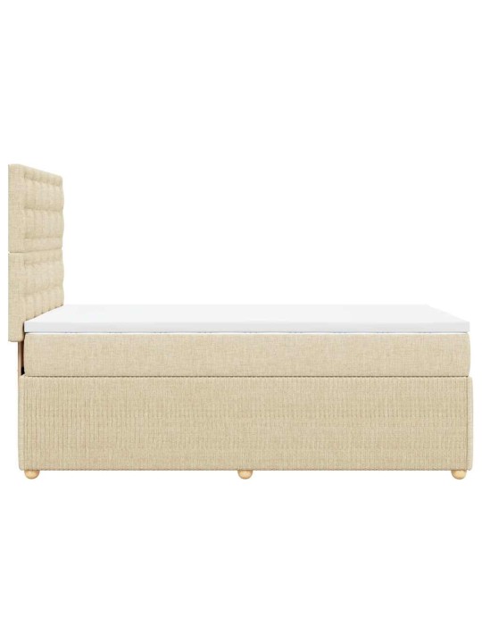Box spring postel s matrací krémová 100 x 200 cm textil