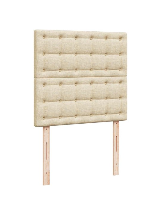 Box spring postel s matrací krémová 100 x 200 cm textil