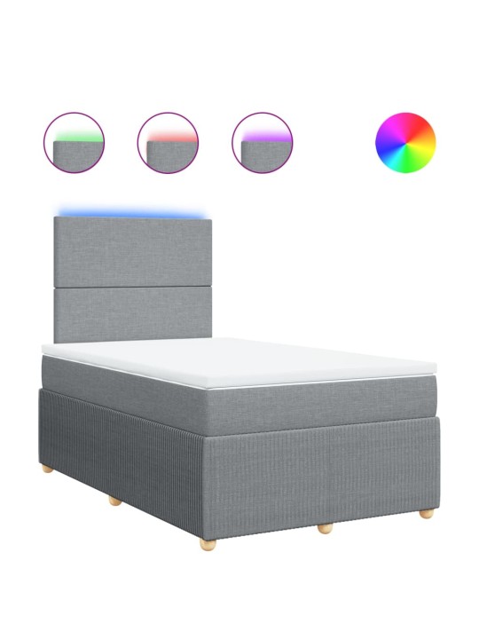 Box spring postel s matrací světle šedá 120x190 cm textil