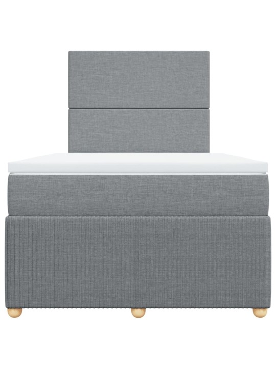 Box spring postel s matrací světle šedá 120x190 cm textil
