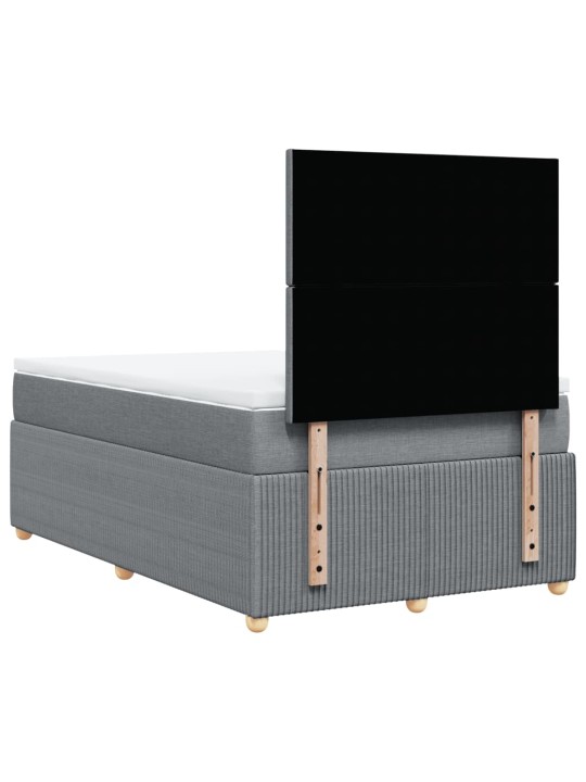 Box spring postel s matrací světle šedá 120x190 cm textil