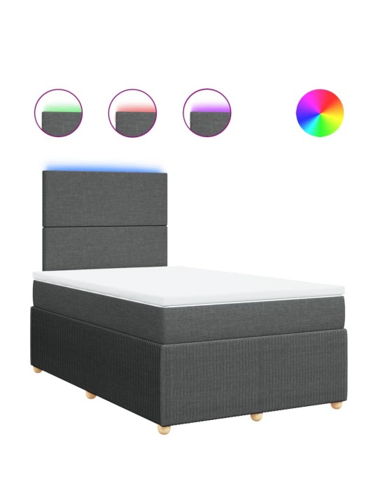 Box spring postel s matrací tmavě šedá 120x190 cm textil
