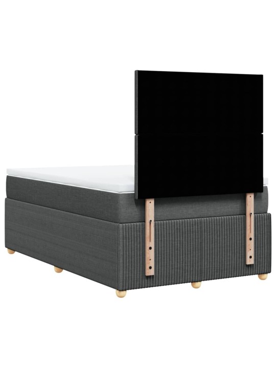 Box spring postel s matrací tmavě šedá 120x190 cm textil