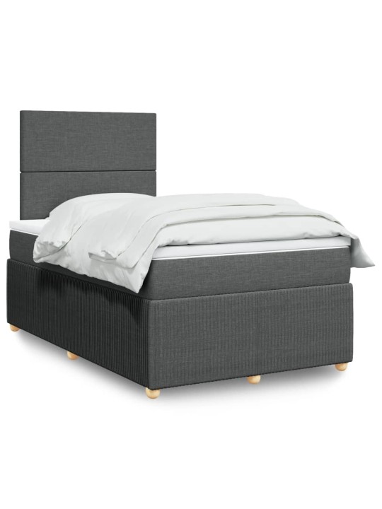 Box spring postel s matrací tmavě šedá 120x190 cm textil