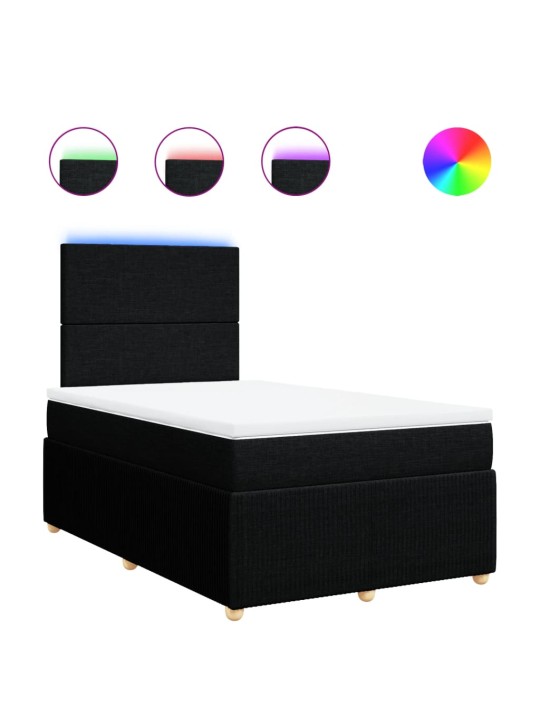Box spring postel s matrací černá 120x190 cm textil