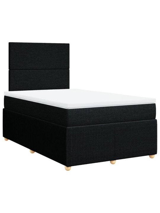 Box spring postel s matrací černá 120x190 cm textil
