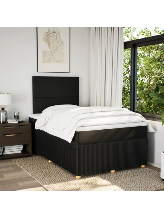 Box spring postel s matrací černá 120x190 cm textil