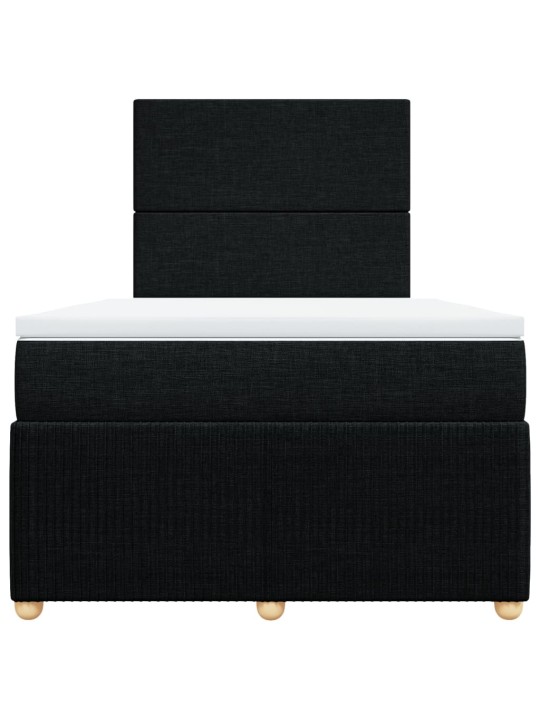 Box spring postel s matrací černá 120x190 cm textil