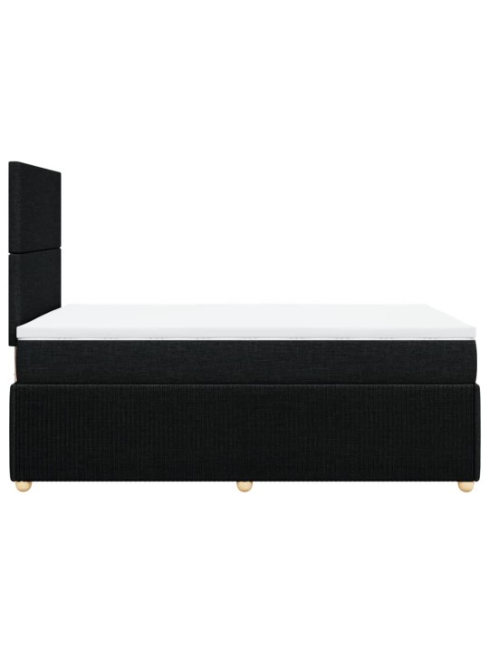 Box spring postel s matrací černá 120x190 cm textil