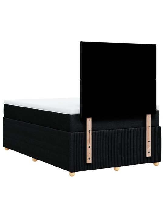 Box spring postel s matrací černá 120x190 cm textil