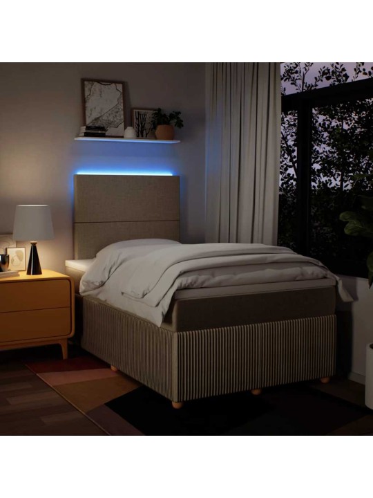 Box spring postel s matrací krémová 120x190 cm textil