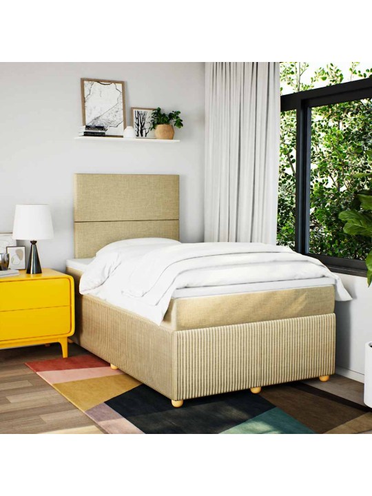 Box spring postel s matrací krémová 120x190 cm textil