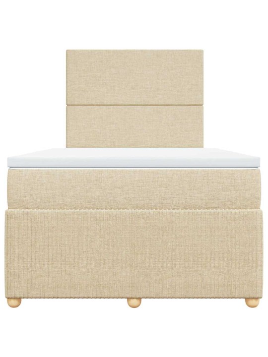Box spring postel s matrací krémová 120x190 cm textil