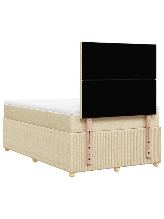 Box spring postel s matrací krémová 120x190 cm textil